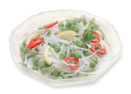 調理例：青えんどう豆のオニオンサラダ