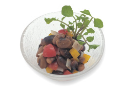 調理例：くらかけ豆のデザート風サラダ